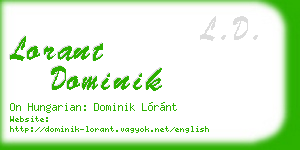lorant dominik business card